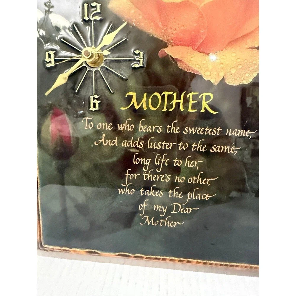 Vintage Mother Poem Wall Clock Rose Gift
